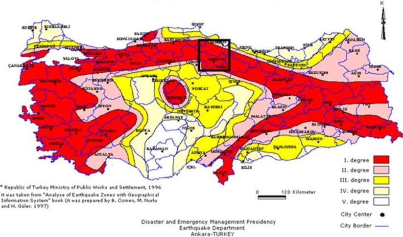 earthquake danger zones