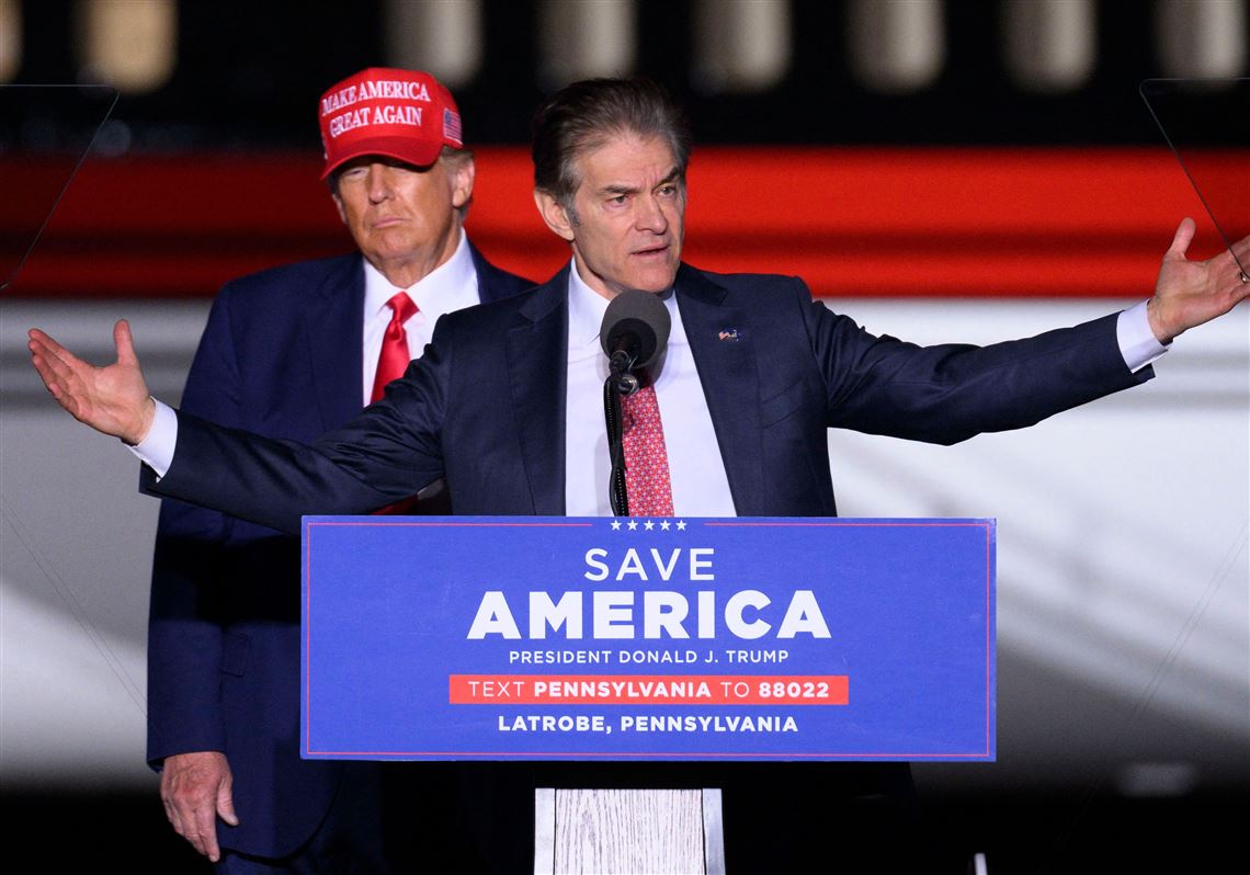 Mehmet Oz speaks at a Donald Trump rally in Pennsylvania, United States. (AFP Photo)