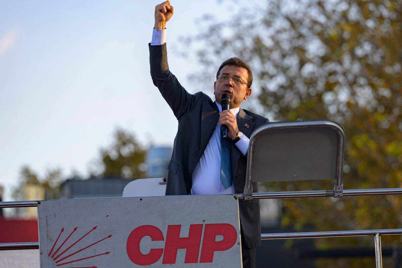 Istanbul's Mayor Ekrem Imamoglu delivers a speech 