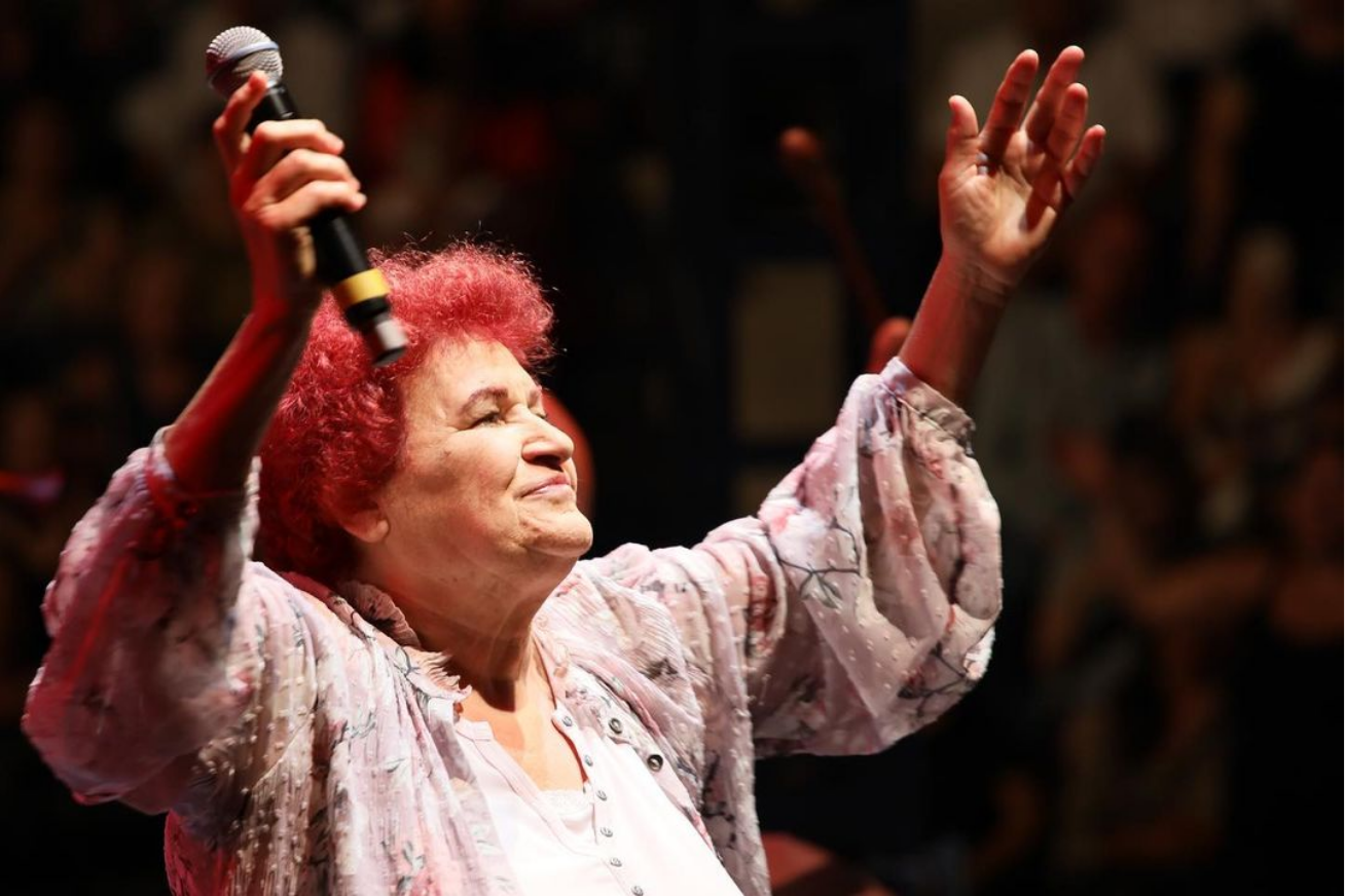 People filled Harbiye open air thetre to enjoy Turkish folk icon Selda Bagcan's concert, Istanbul, Türkiye