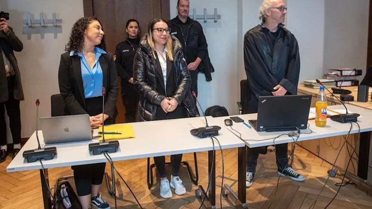 Yasemin Gundogan stands before the judge during her high-profile trial, Bremen, Germany, November 14