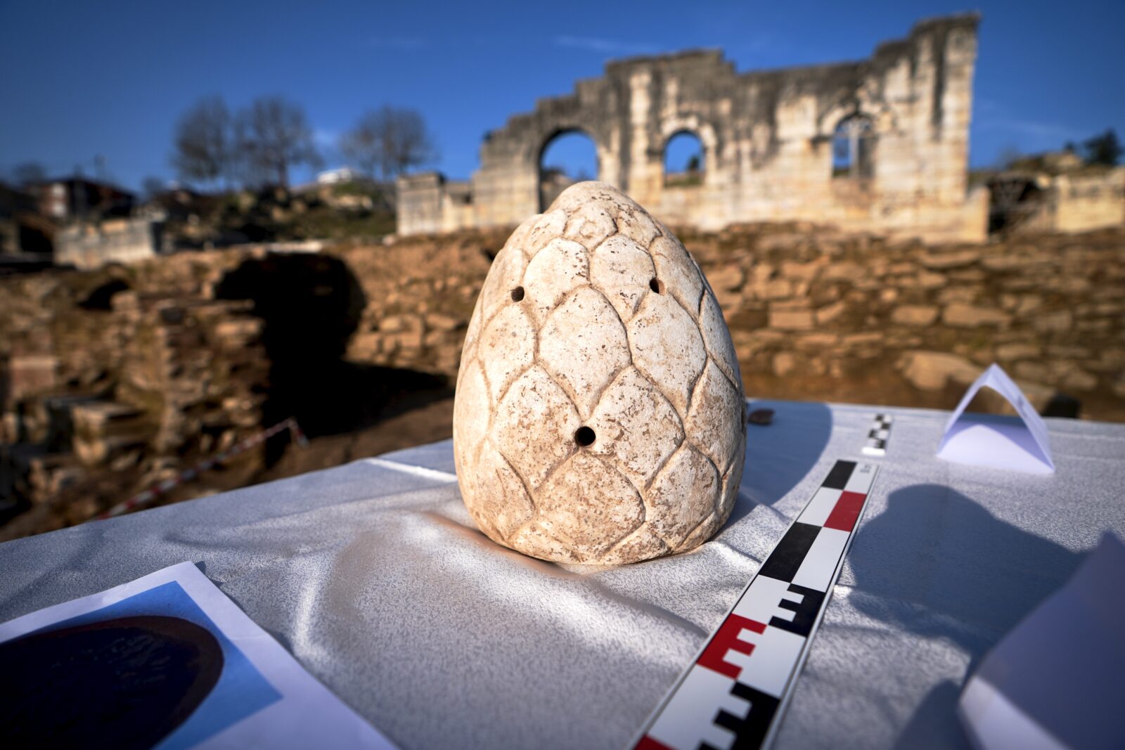 Roman theater ticket, Aphrodite figurine, Thyrsus unearthed in Türkiye's Duzce