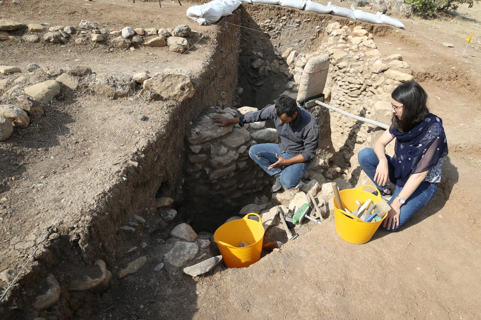 2-meter-long stone block found at 12,000-year-old Boncuklu Tarla site in Mardin