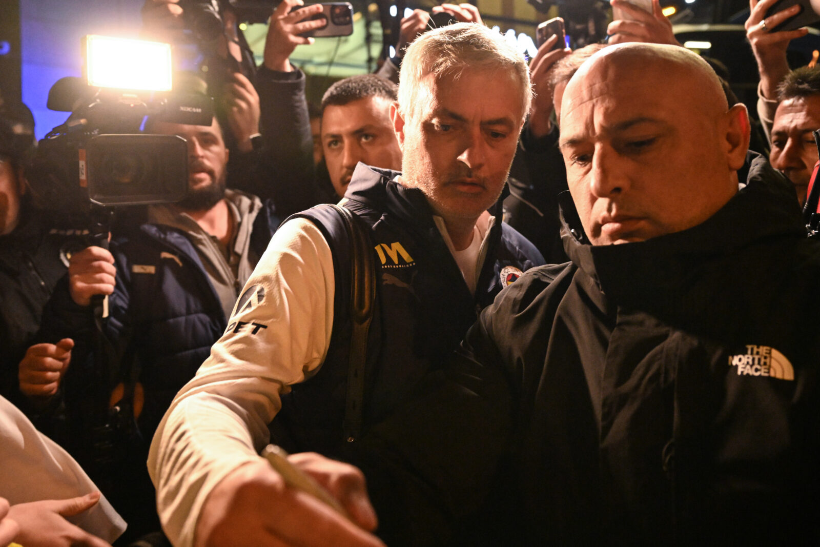 Jose Mourinho posed for photos and signed jerseys for fans supporting Fenerbahce team