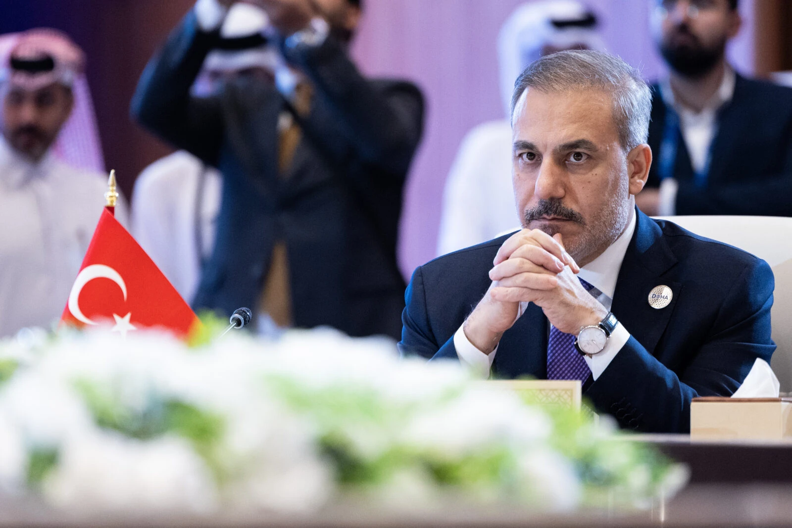 Turkish Foreign Minister Hakan Fidan participates in a meeting on the sidelines of Doha Forum in Doha, Qatar, Dec. 7, 2024.