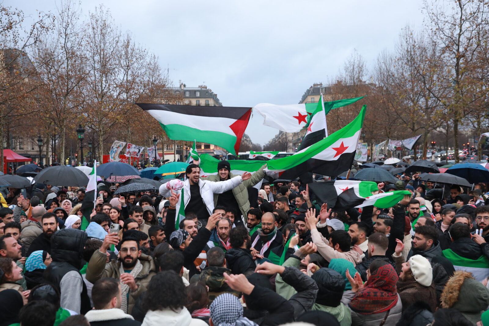 fall of Syrian president Bashar al-Assad celebration