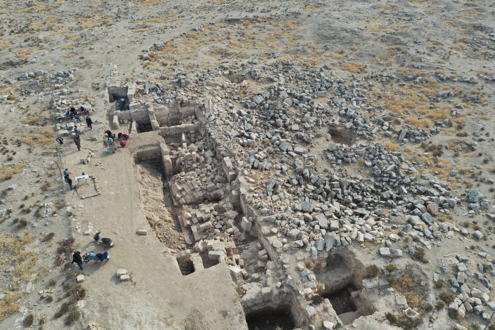 Ongoing excavations at Harran Cathedral, Sanliurfa, Türkiye, December 22, 2024. (AA Photo)