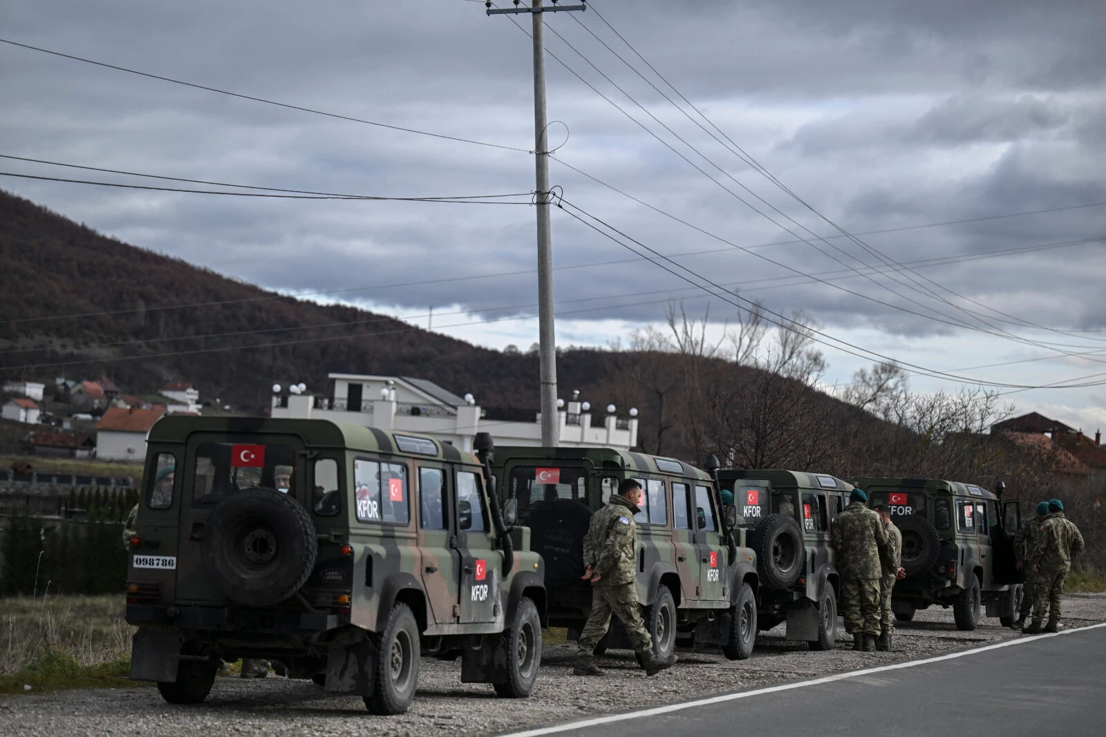 Turkish soldiers, serving in a NATO peacekeeping mission in Kosovo (KFOR)