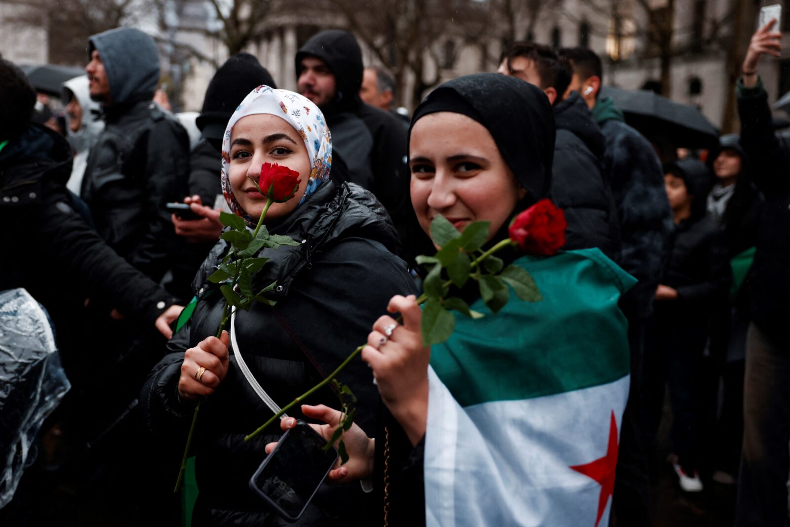 fall of Syrian president Bashar al-Assad celebration