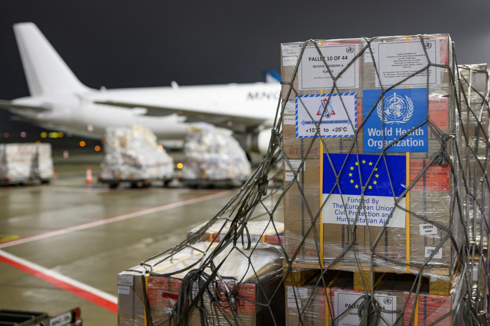 WHO delivers 50 tons of medical aid to Türkiye for Syria