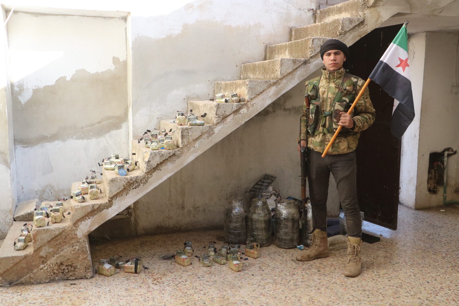 Explosives seized in Tel Rifaat during Syrian National Army's operation