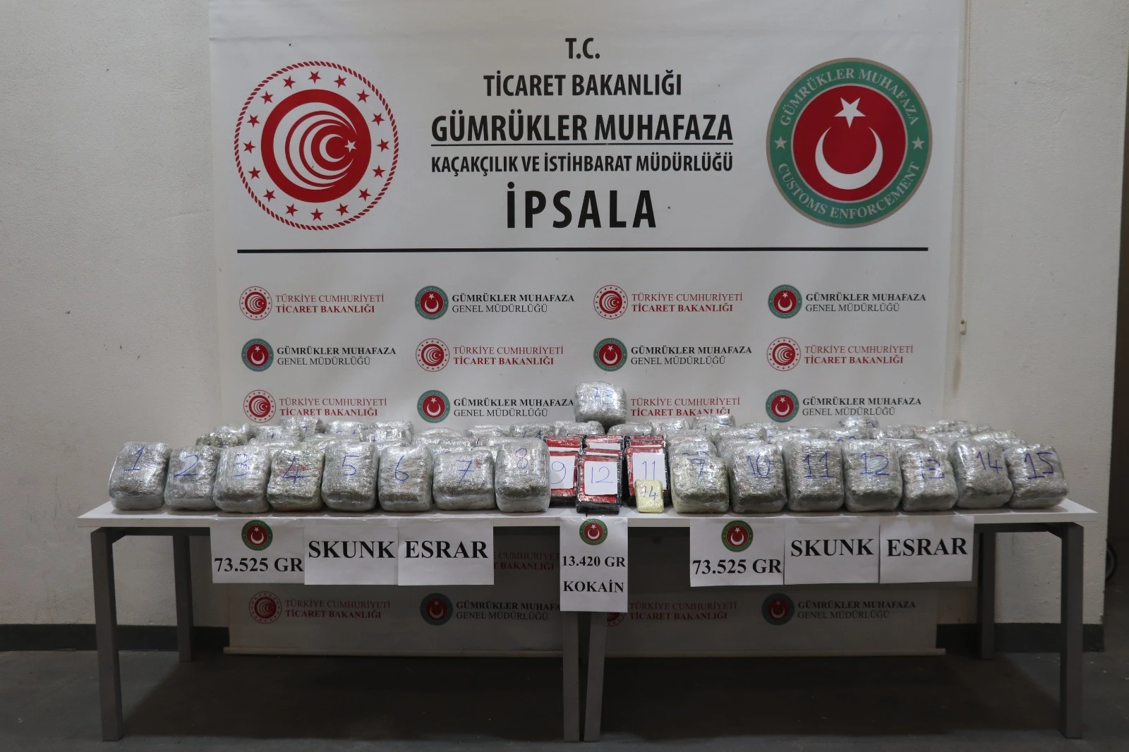 Turkish Customs Enforcement seizes 493kg of drugs worth $15M