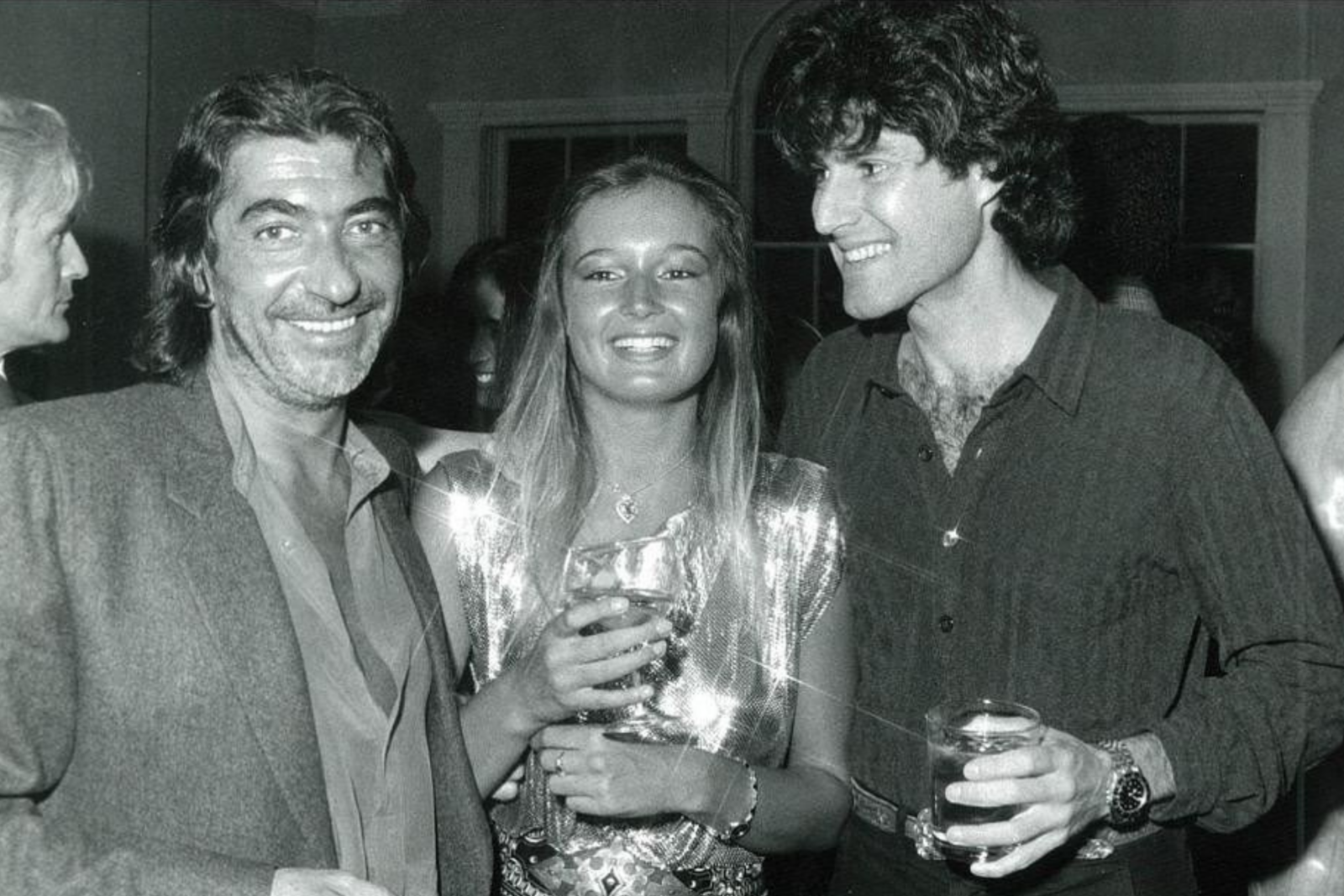 Eva Cavalli standing between Roberto Cavalli and Uri Geller