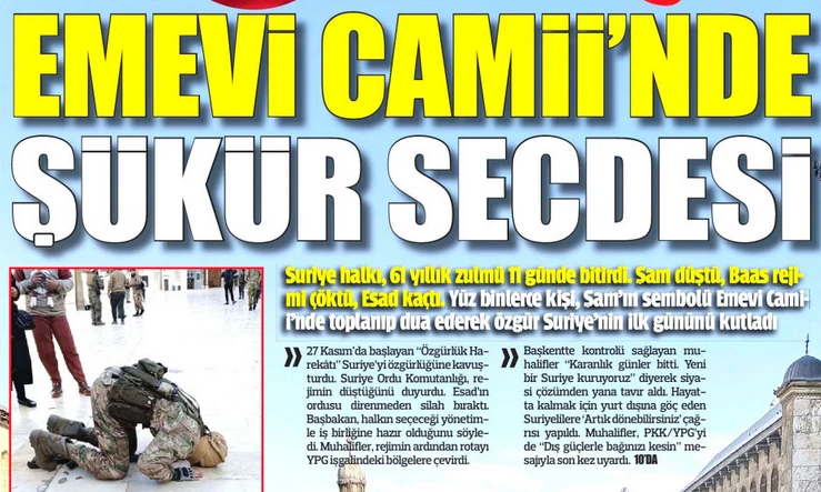 Here is how Turkish newspapers react to Assad's fall in Syria