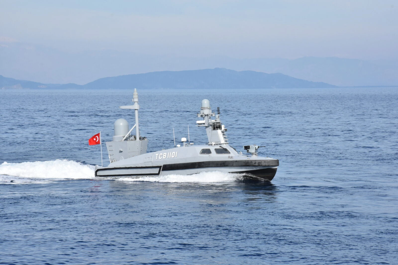 An unmanned naval vehicle 