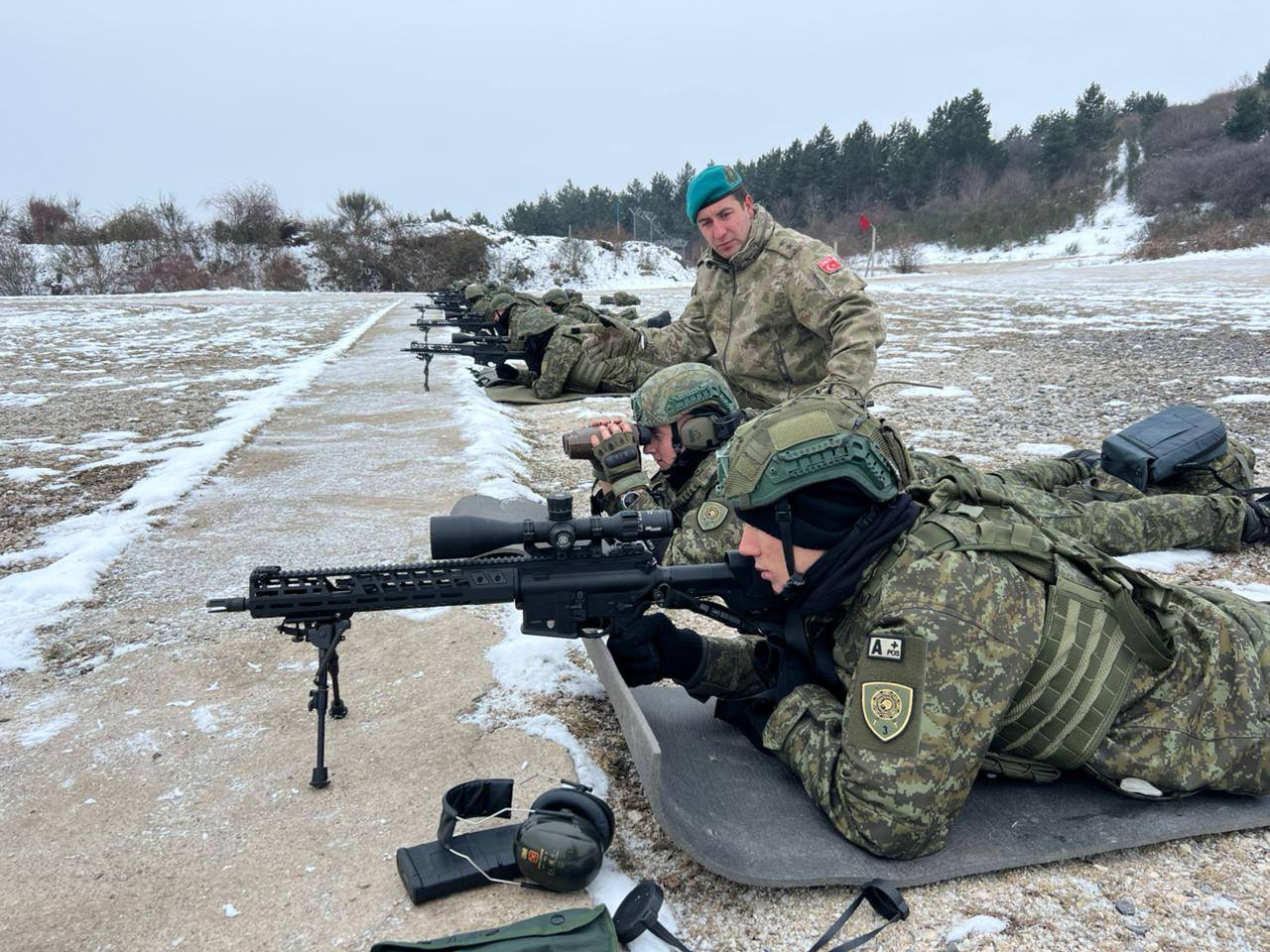 Kosovo security force soldiers receive sniper training from Turkish instructors