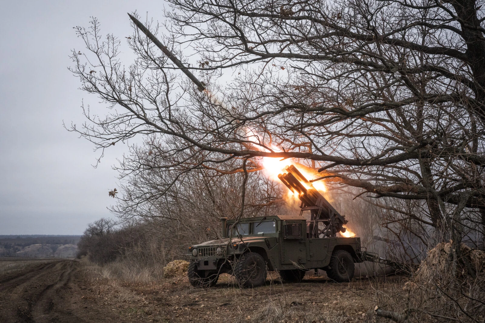 American Humvee fitted with Soviet era Grad launcher