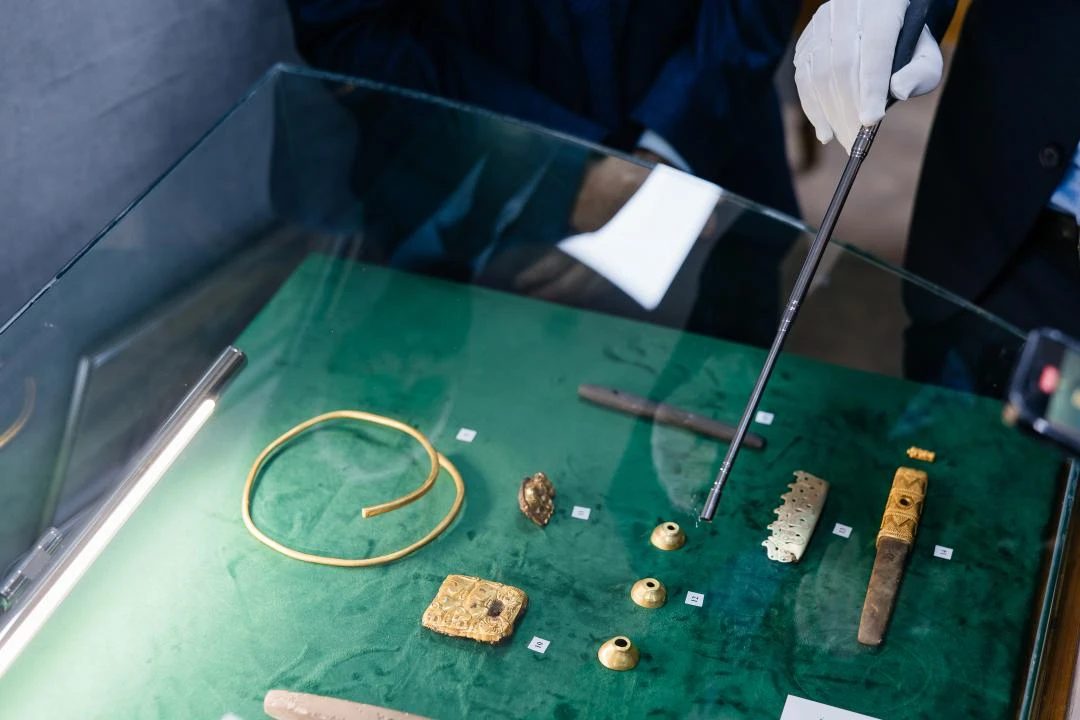 Artifacts from Sarmatian-era burial sites on display at the Atrau Regional History Museum in Kazakhstan's Atrau region, discovered during archaeological excavations.