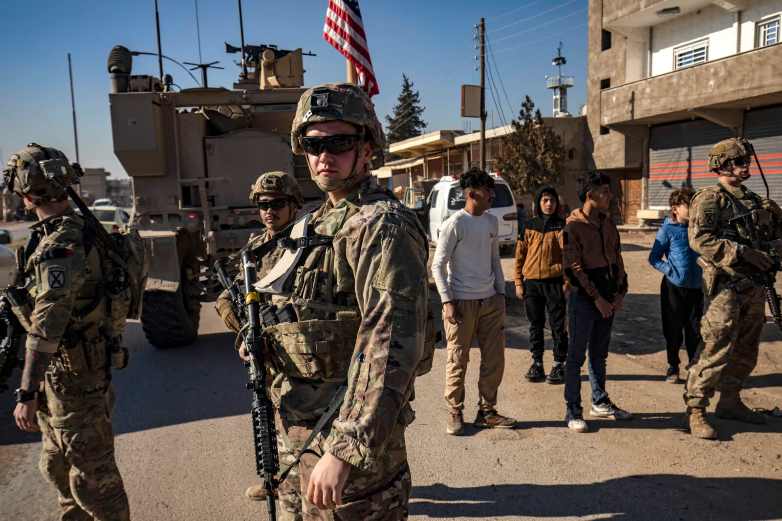 US forces patrol in Syria's northeastern city Qamishli