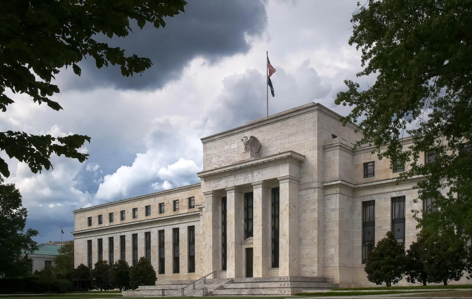 File photo shows the exterior of Marriner S. Eccles Federal Reserve building in Washington, DC, U.S, (Adobe Stock Photo)