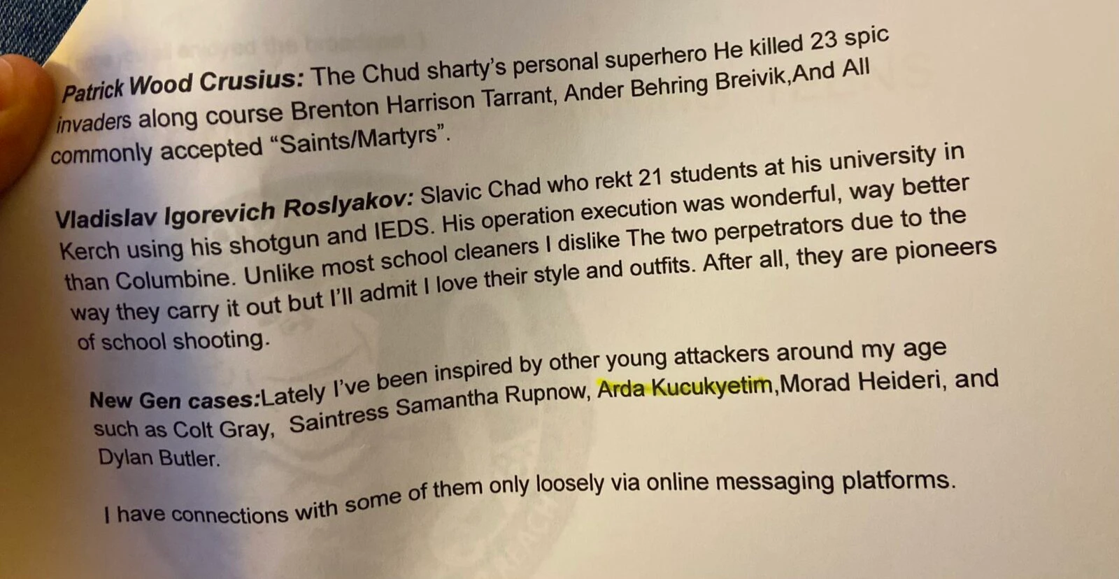 Antioch School shooter Henderson refers to Turkish neo-Nazi in manifesto