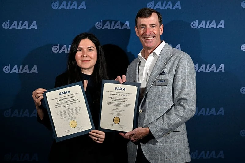 Gokcin Cinar, Assistant Professor at Michigan University’s Department of Aerospace Engineering, receives the 2025 AIAA Lawrence Sperry Award for young aerospace industry leaders.