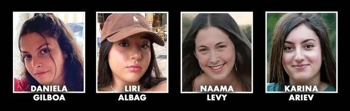 Photo shows 4 Israeli women soldiers and their names.