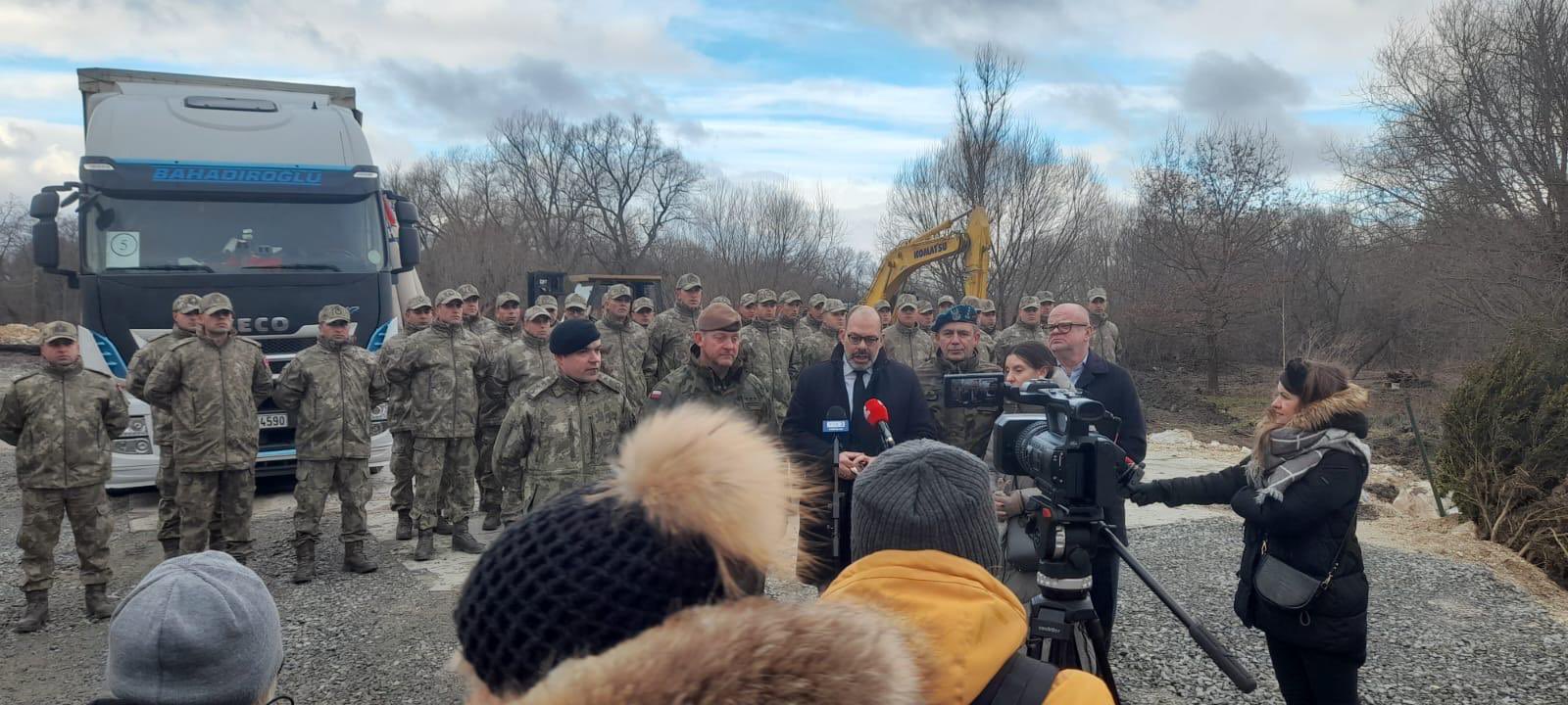 Turkish soldiers to build temporary bridge in flood-hit Krosnowice, Poland