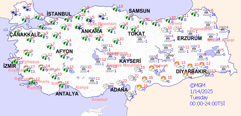 Yellow-coded warning issued for Türkiye's Marmara as snow, rain impact Istanbul