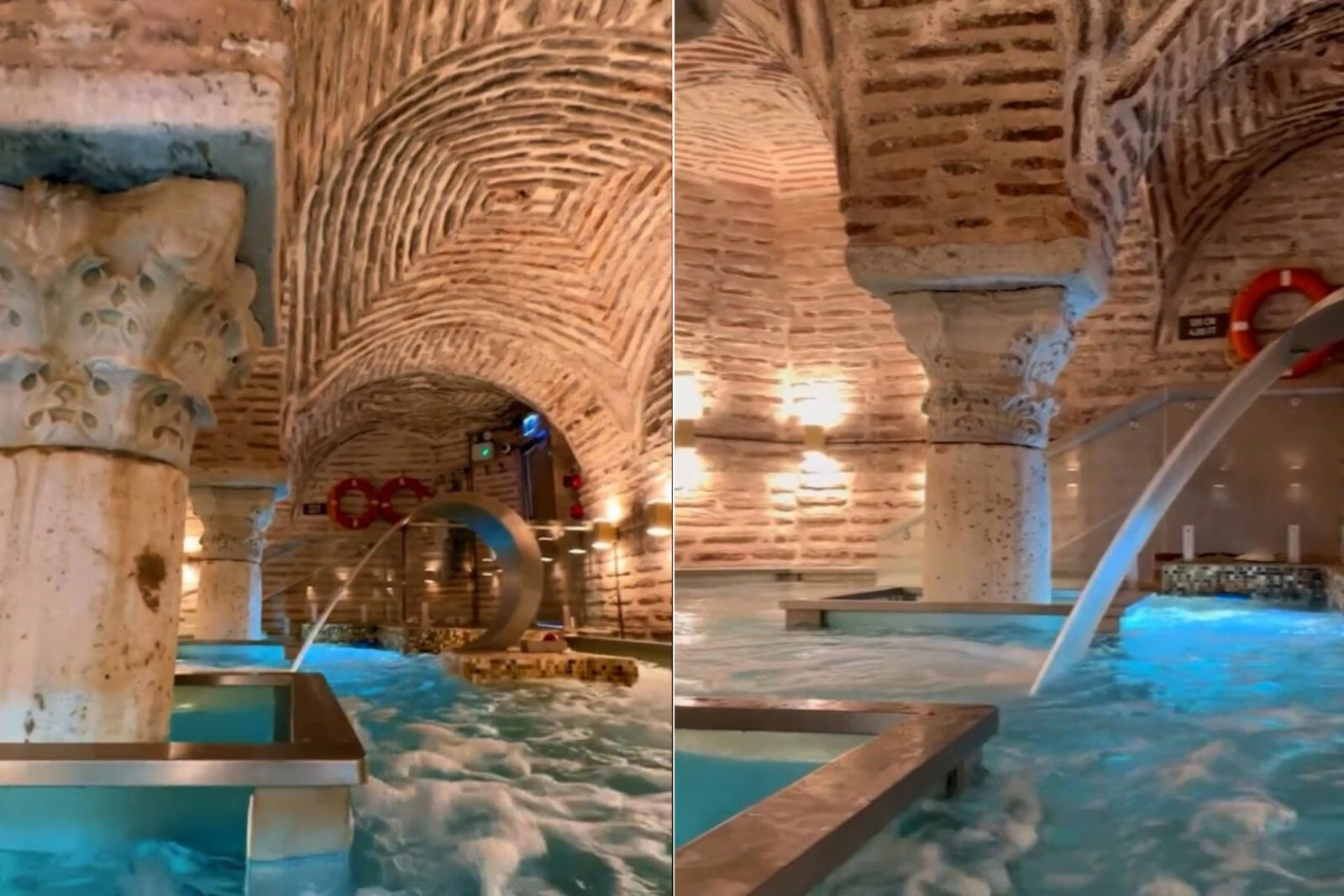 A 1,500-year-old cistern near Hagia Sophia in Istanbul, repurposed as a massage parlor, Turkish bath, and pool.