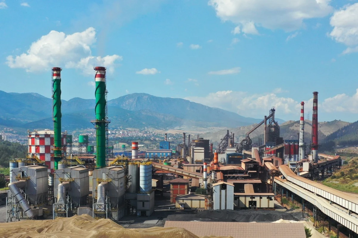 Aerial view from Kardemir steel factory in Turkey