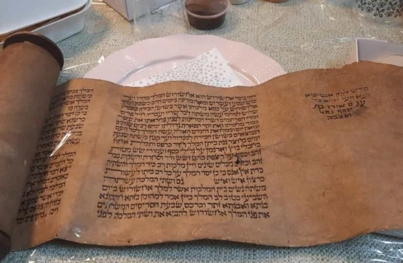 Ancient Book of Esther scrolls stolen from the Antakya Synagogue, with the Israeli ZAKA rescue team at the scene (Photo via ZAKA)