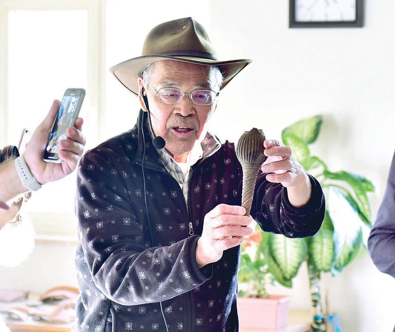 Japanese archaeologist Sachihiro Omura standing at an excavation site in Kaman Kalehöyük, Türkiye, where he has been unearthing ancient civilizations for decades.