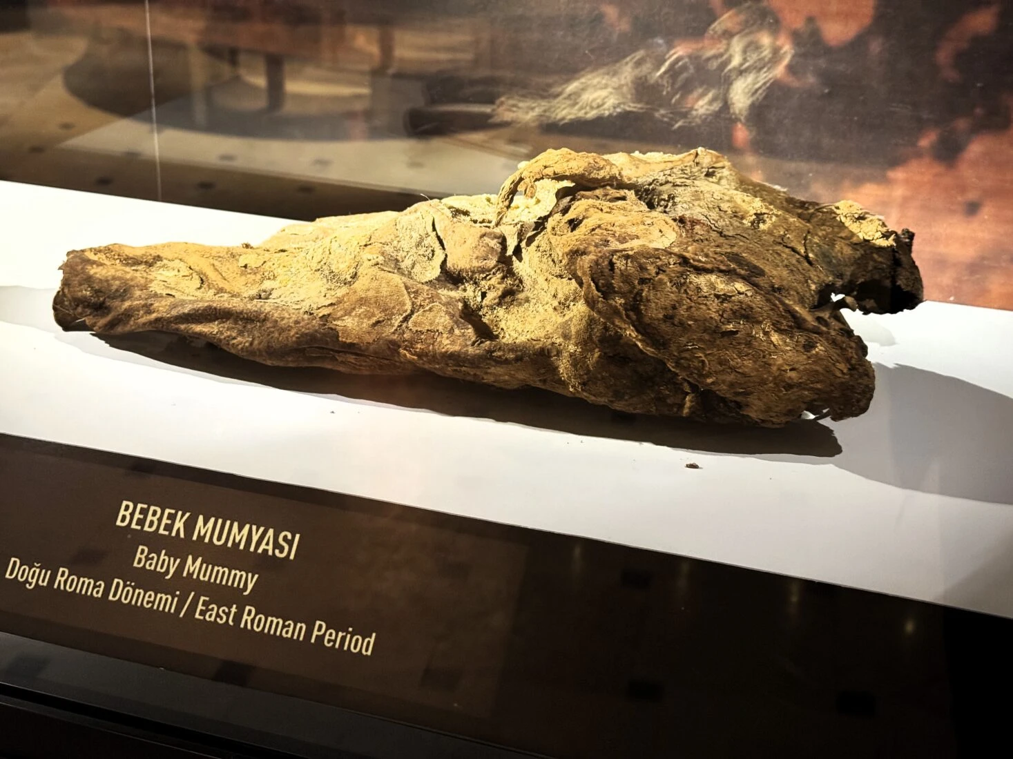 Baby mummy displayed from Aksaray museum