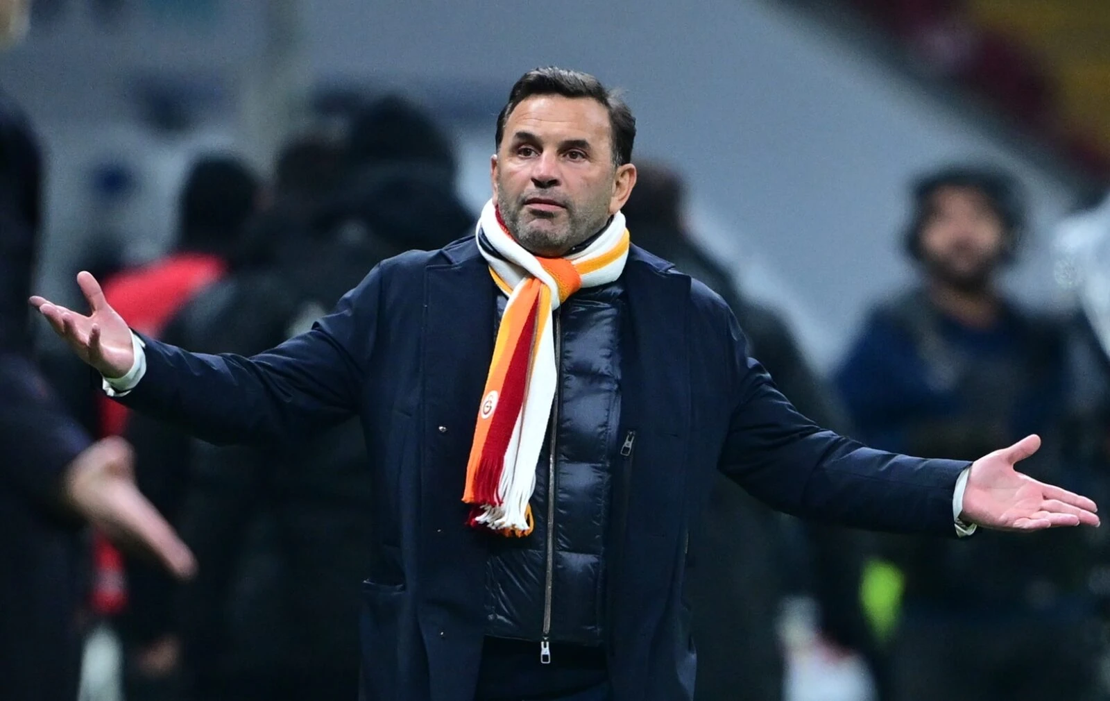 Head coach of Galatasaray Okan Buruk seen during the Turkish Super Lig week 23 match