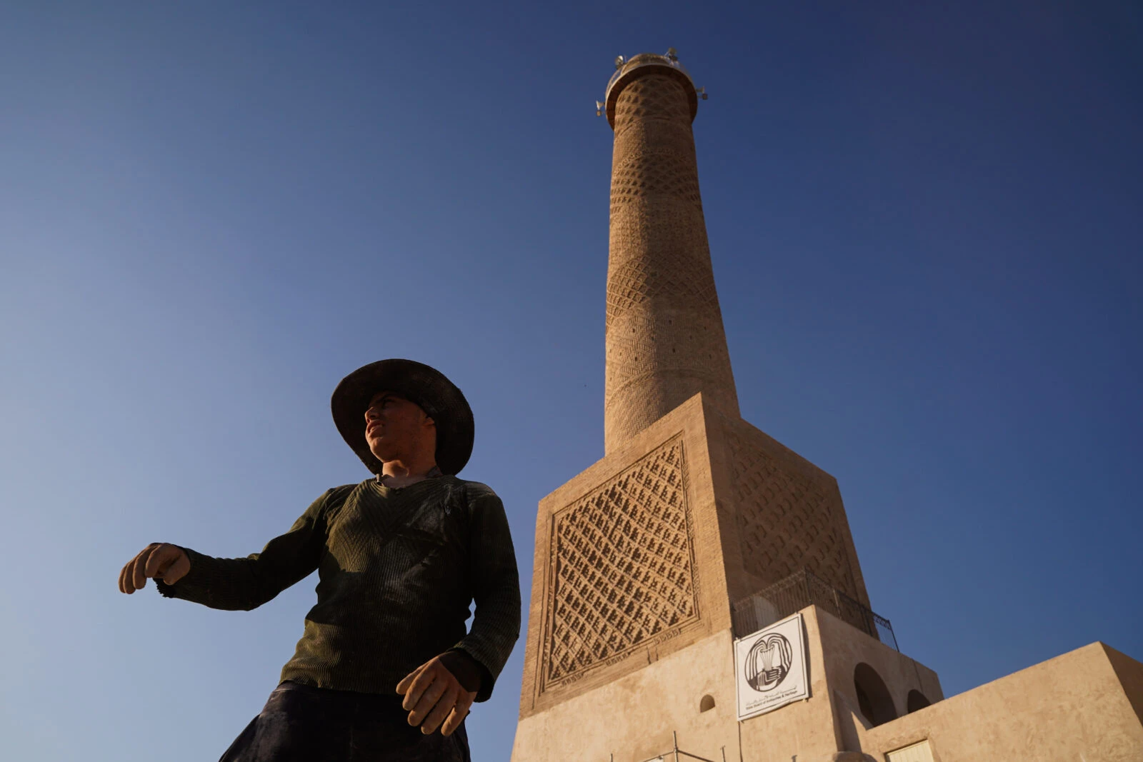 Restored Al-Hadba Minaret in Mosul, Iraq, February 12, 2025, after being destroyed by Daesh in 2017.