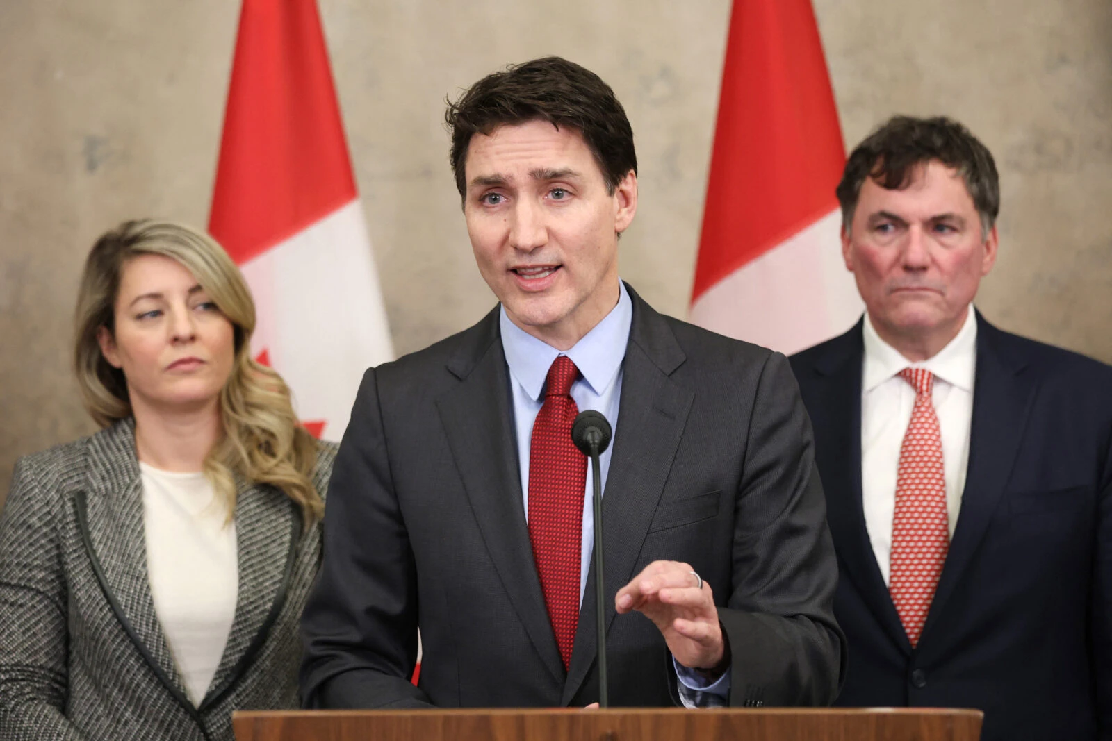 Canada's Prime Minister Justin Trudeau speaks at a news conference 