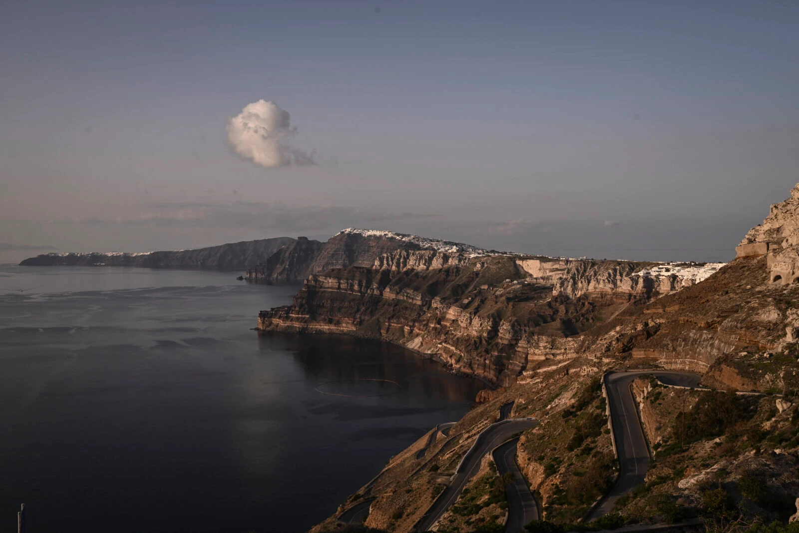 A view of the Greek Island of Santorini,