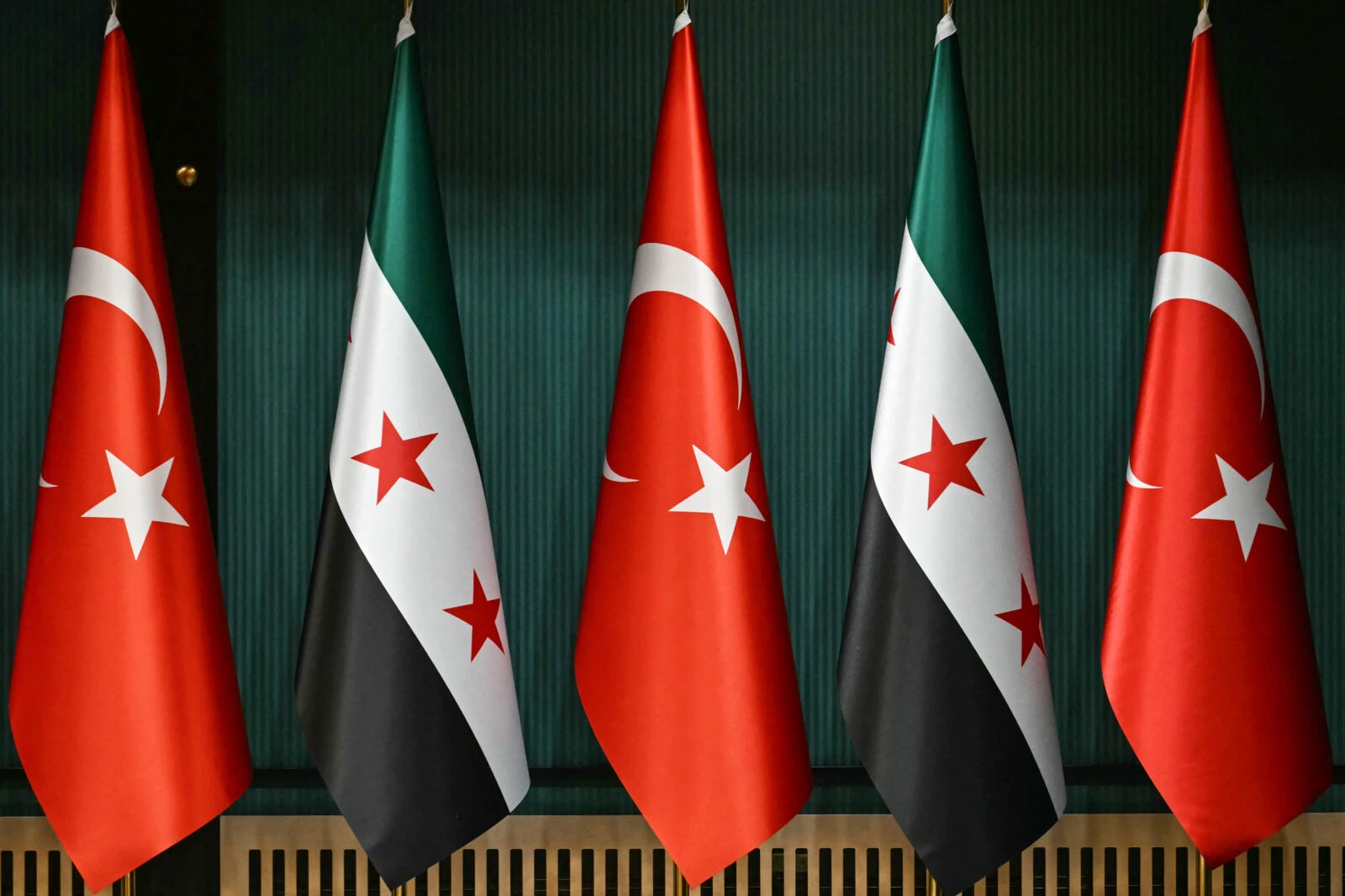 Flag of Turkey and the flag of the Syrian Arab Republic