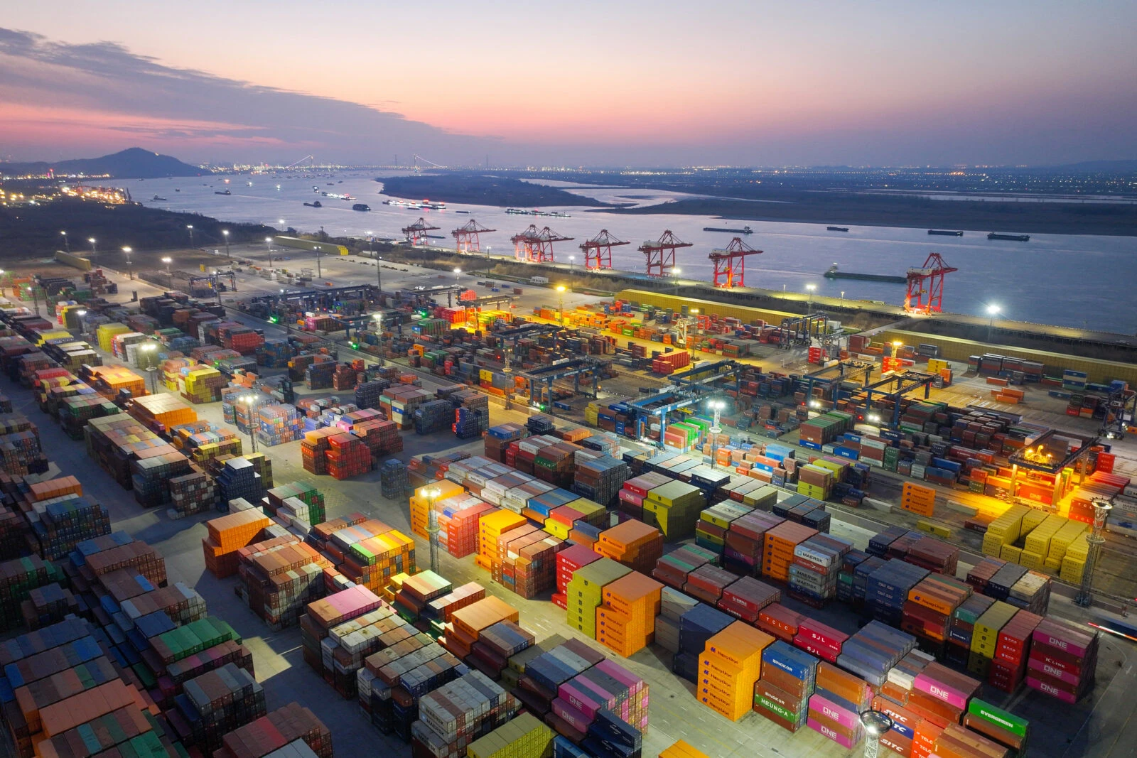 Containers are seen at the port