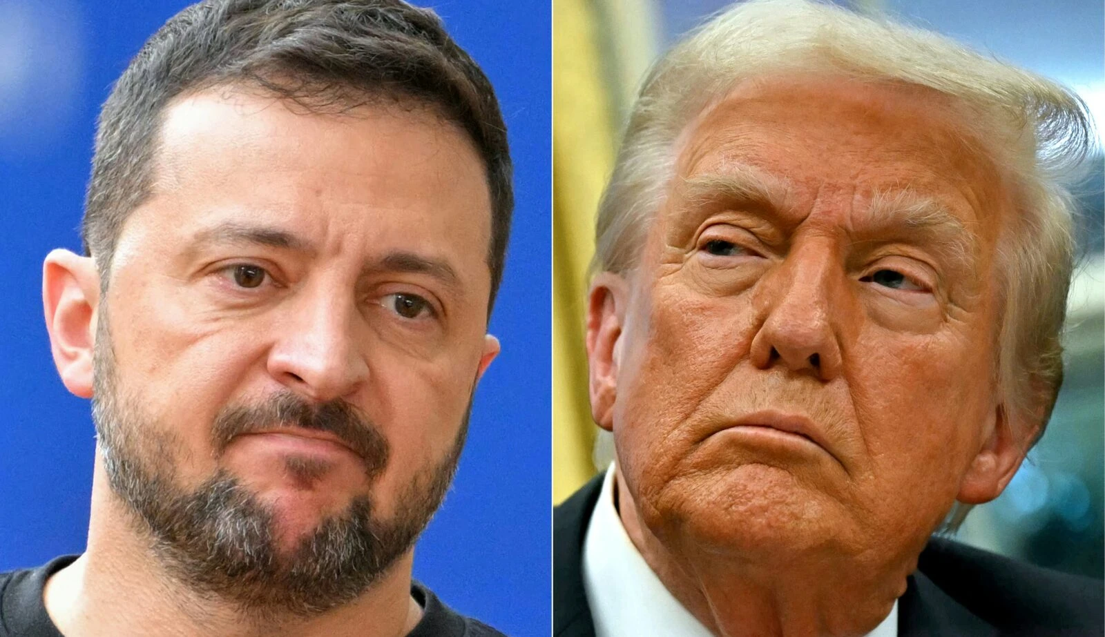 This combination of pictures shows (L-R) Ukraine's president Volodymyr Zelensky and U.S. President Donald Trump.