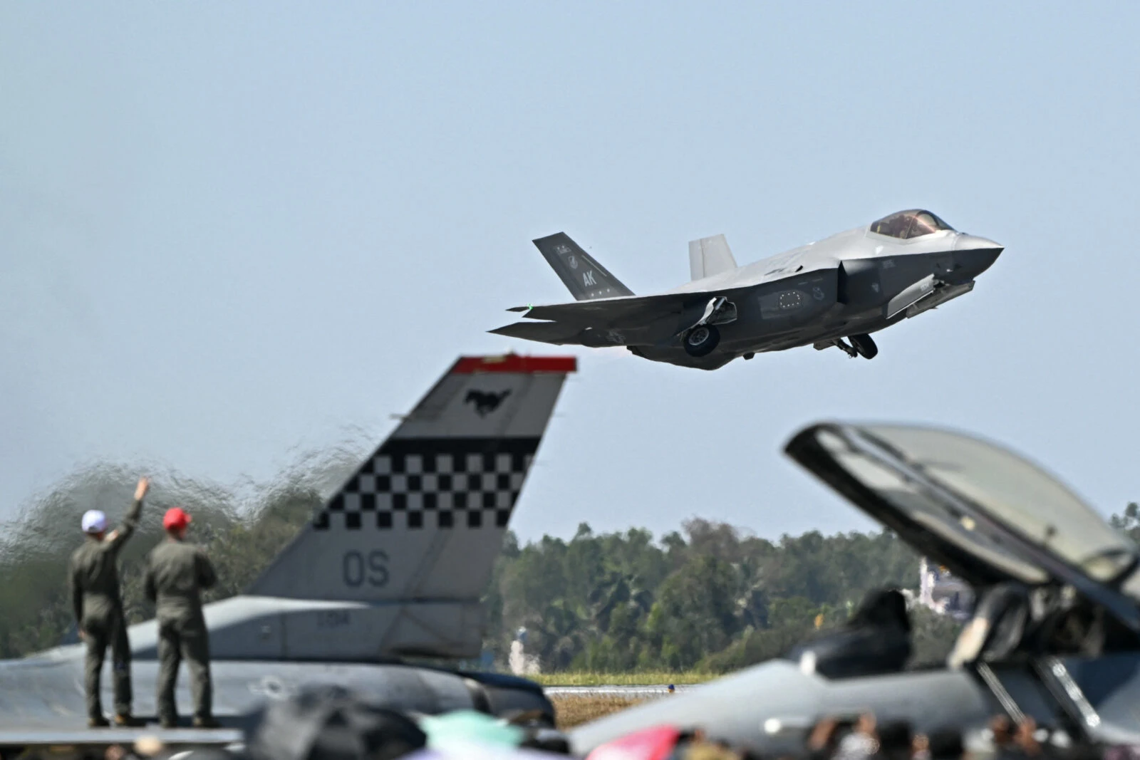 Photo shows F-35A fighter aircraft 