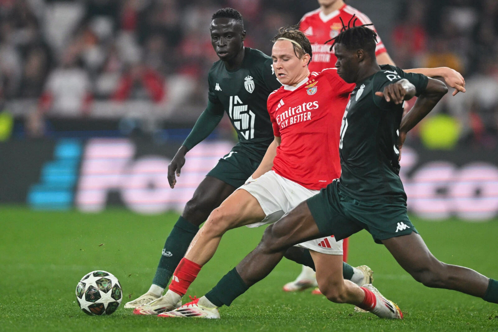 Benfica's Norwegian forward #21 Andreas Schjelderup 