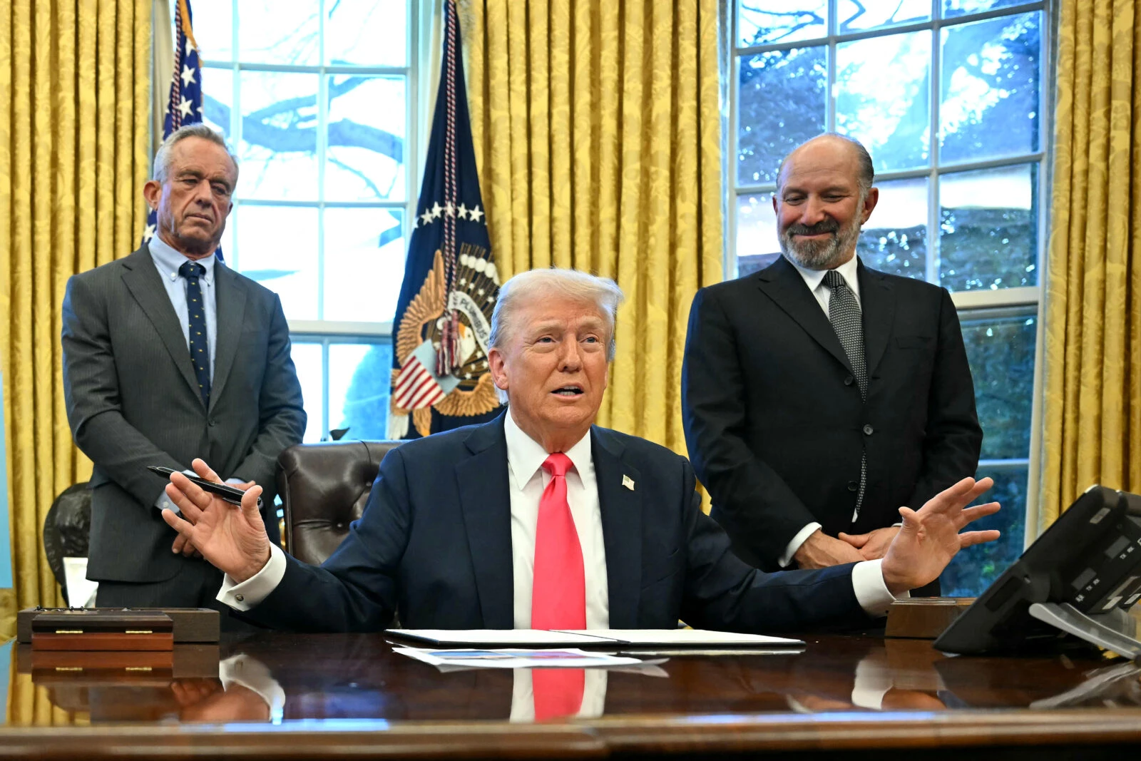 US President Donald Trump at the Oval Office