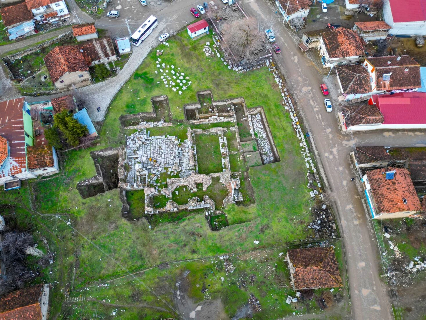 The ancient ruins of Sebastapolis, a site where gladiators once fought, in Tokat's Sulusaray district, Turkey. February 7, 2025.