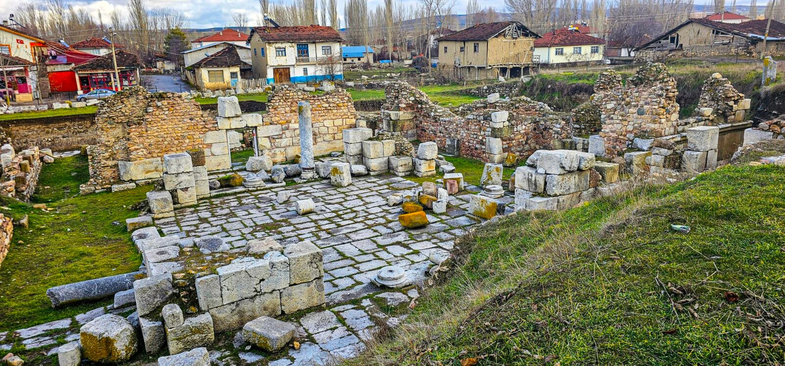 The ancient ruins of Sebastapolis, a site where gladiators once fought, in Tokat's Sulusaray district, Turkey. February 7, 2025.