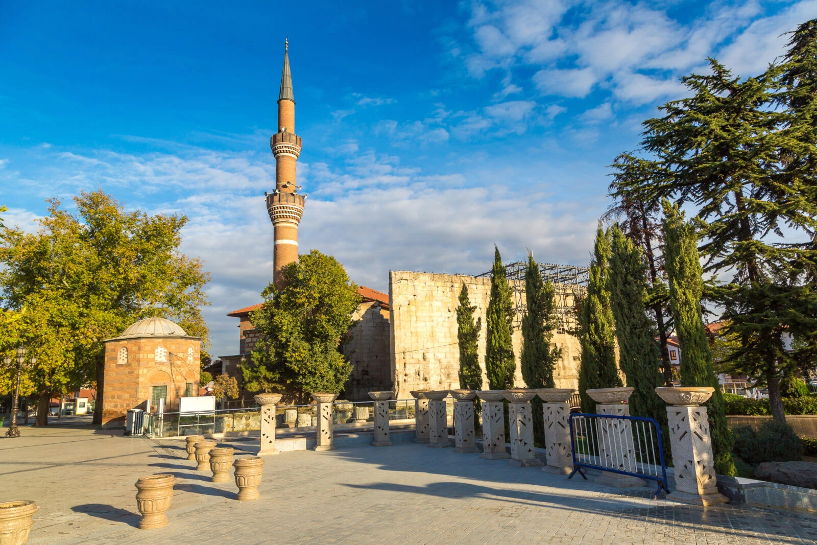 Ramadan 2025 - Famous Haci Bayram Mosque in Ankara, Türkiye during a sunny summer's day