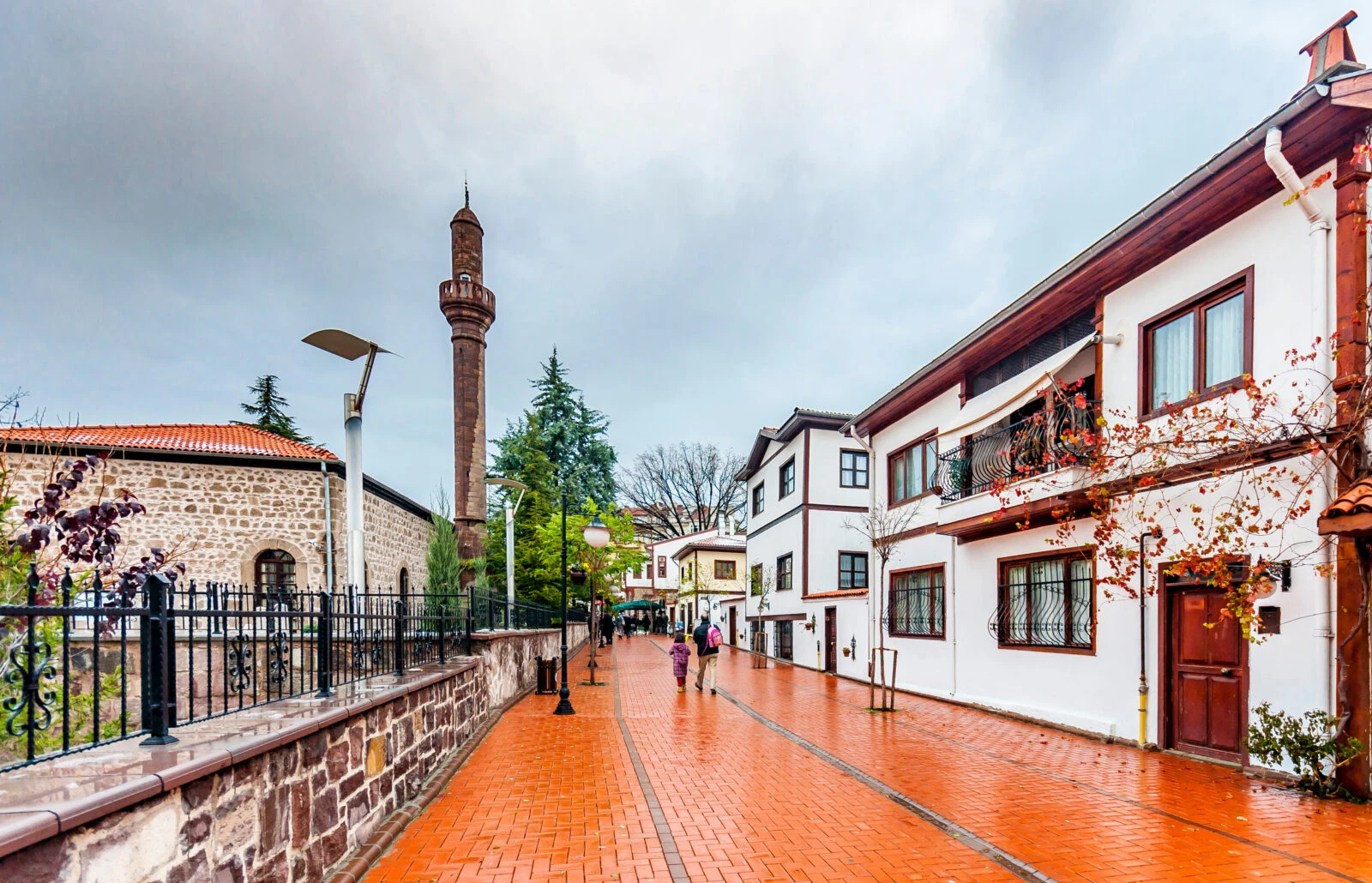 Hamamonu district in Ankara view in rainy day