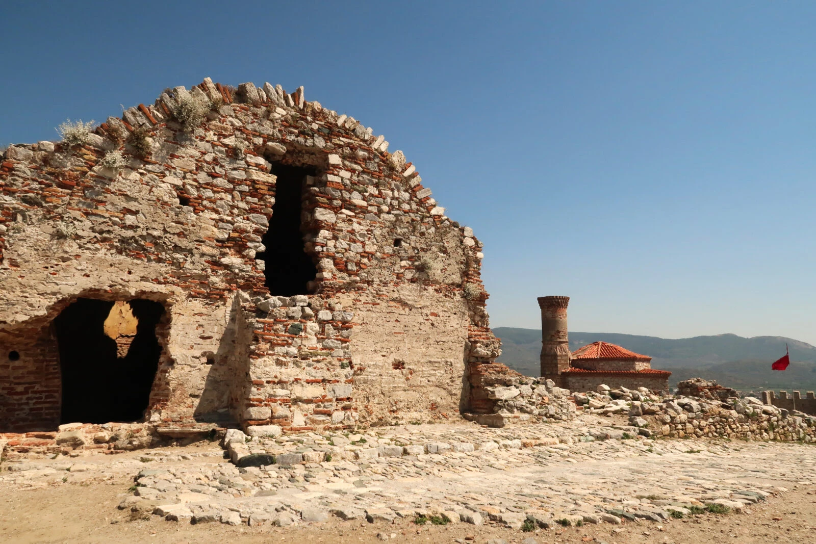 Interior view of the remaining structure inside Ayasuluk Castle in Selçuk, close to the ancient city of Ephesus, Türkiye, 2022.