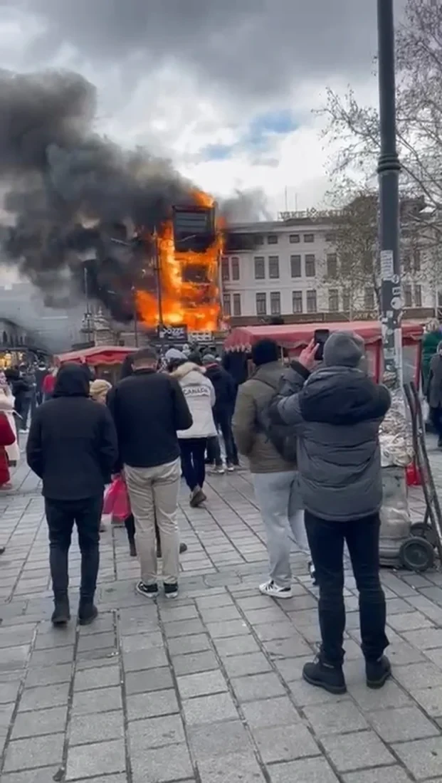 Major fire near Istanbul's Spice Bazaar in Eminonu